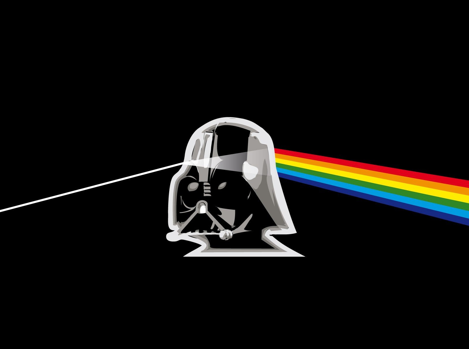 star wars negro lado oscuro arco iris pink floyd