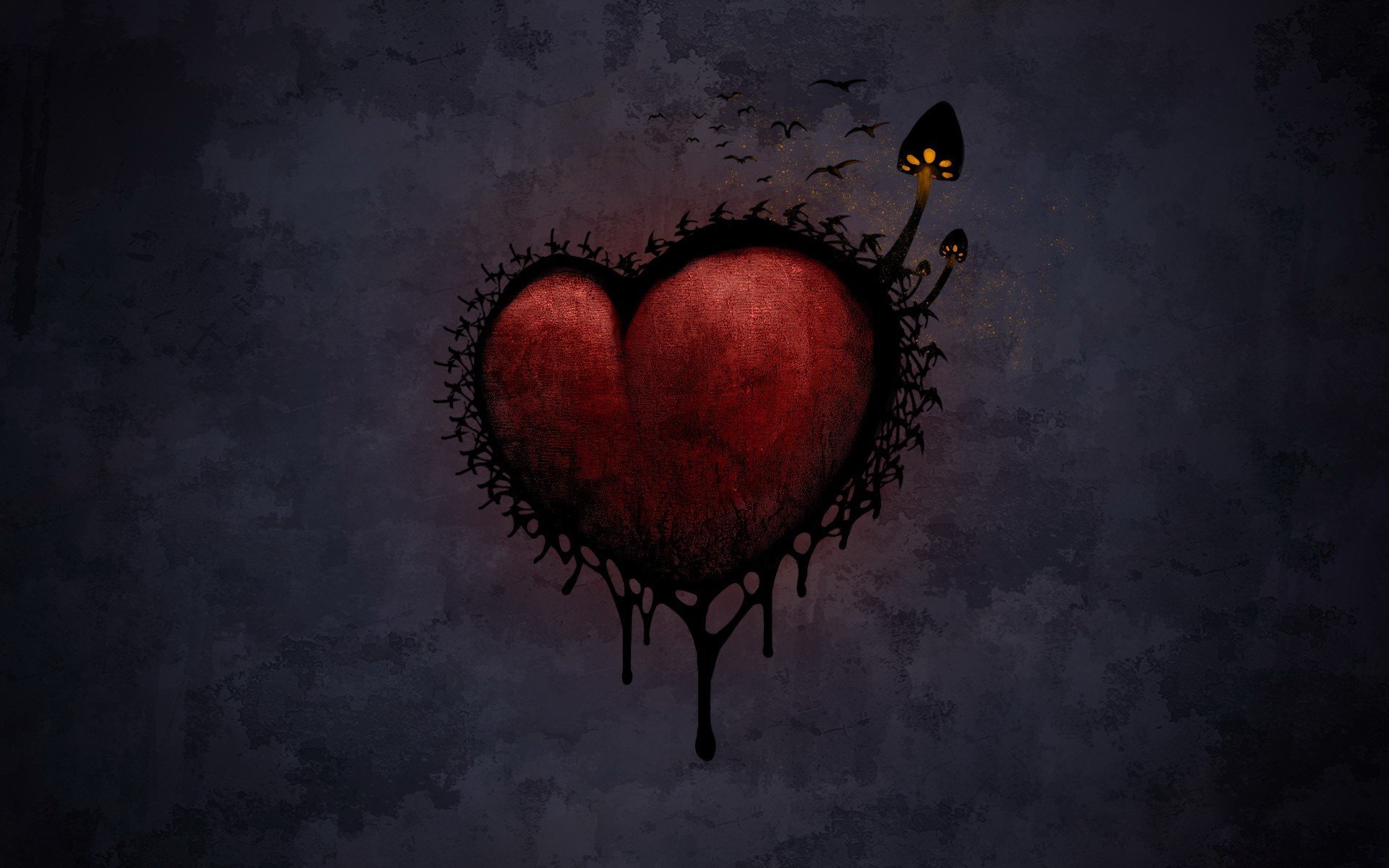 heart mushrooms darkne