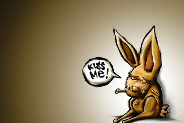 Kiss the rabbit. Sadness. Sadness