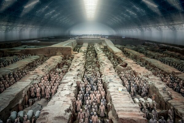 The terracotta army is a huge tunnel