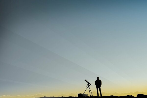 L uomo si prepara per l alba del mattino