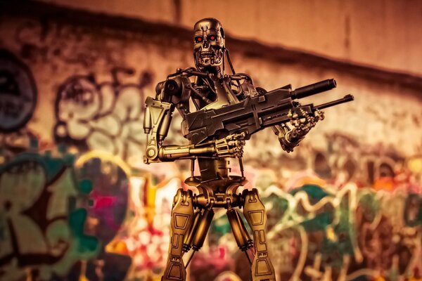 Robot Terminator i - 800 statuetta