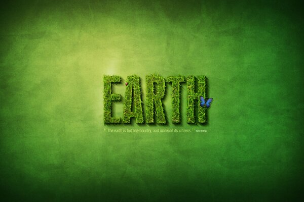 Зелёный фон со словом earth