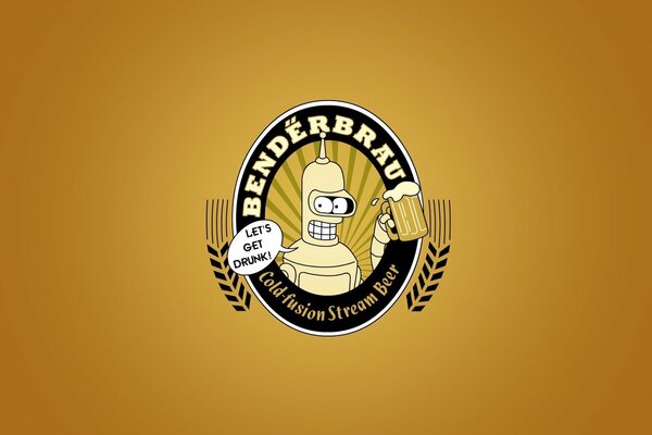 Logotipo de la cerveza bendeerbrau sobre fondo naranja