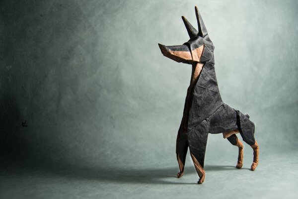 Origami en papier Doberman