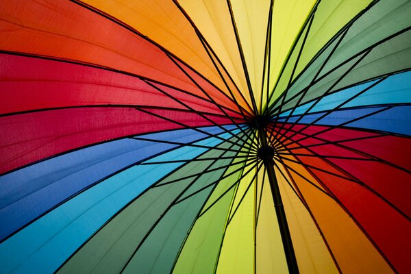 Rainbow bright summer umbrella in rainbow colors