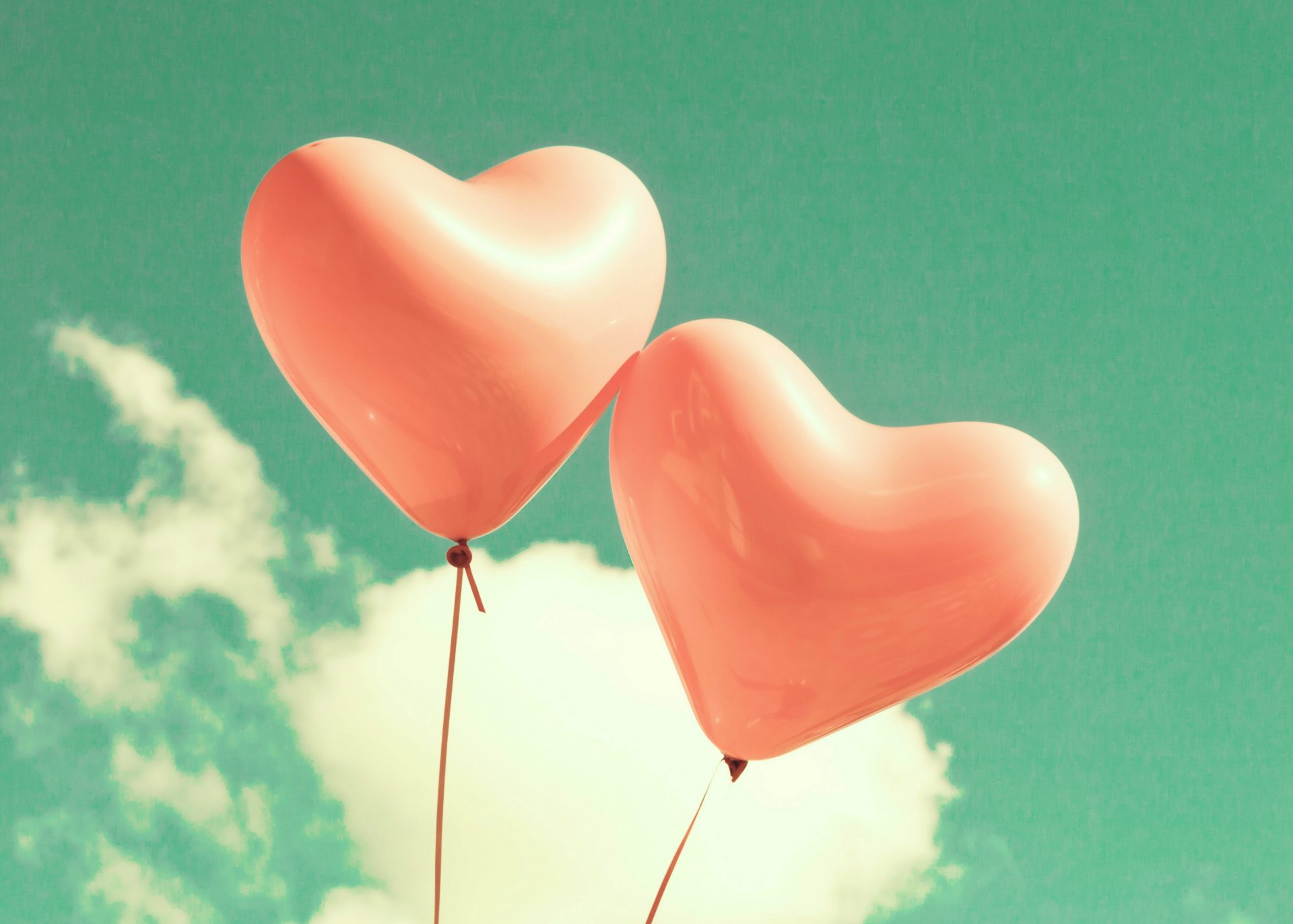 amour ballons ciel nuages coeur ballons