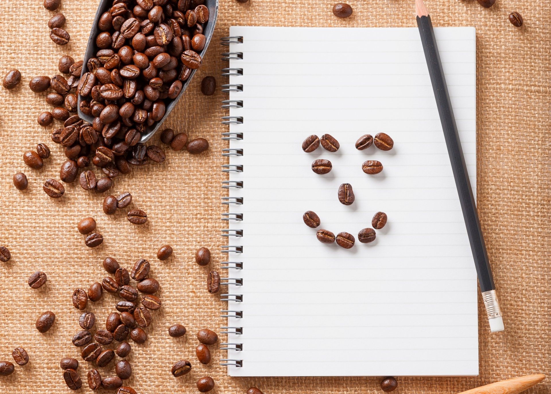 coffee beans smile grain