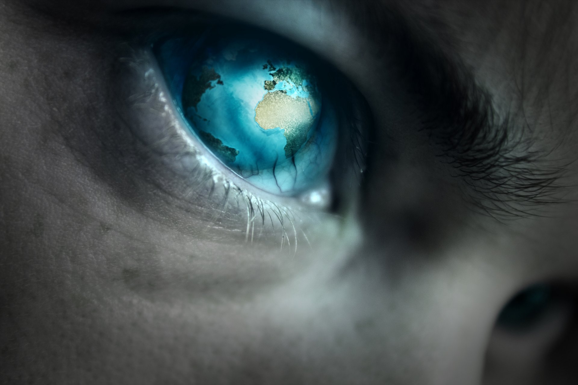 ragazzo occhi pianeta terra