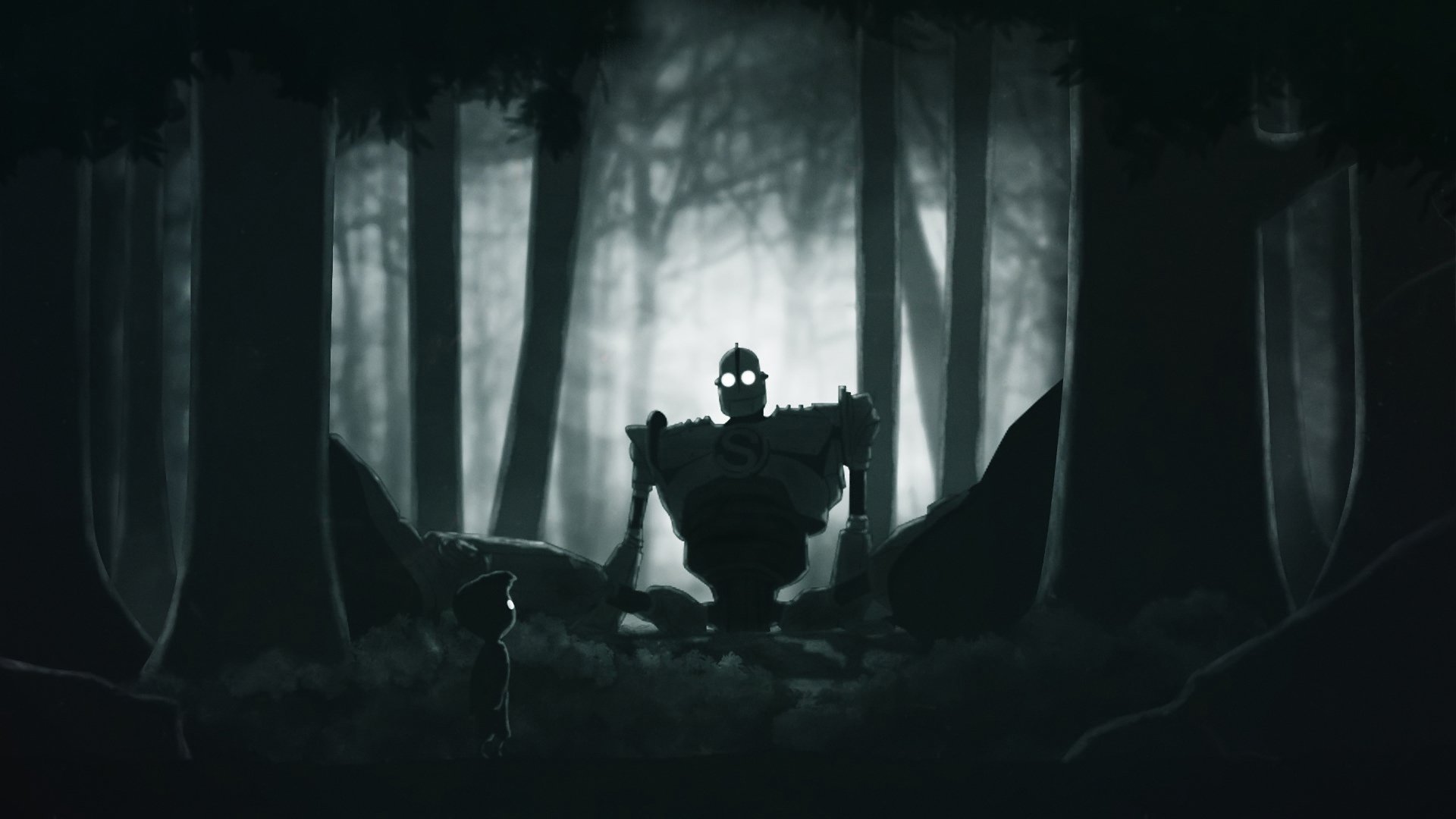 art limbo superman iron giant forest night