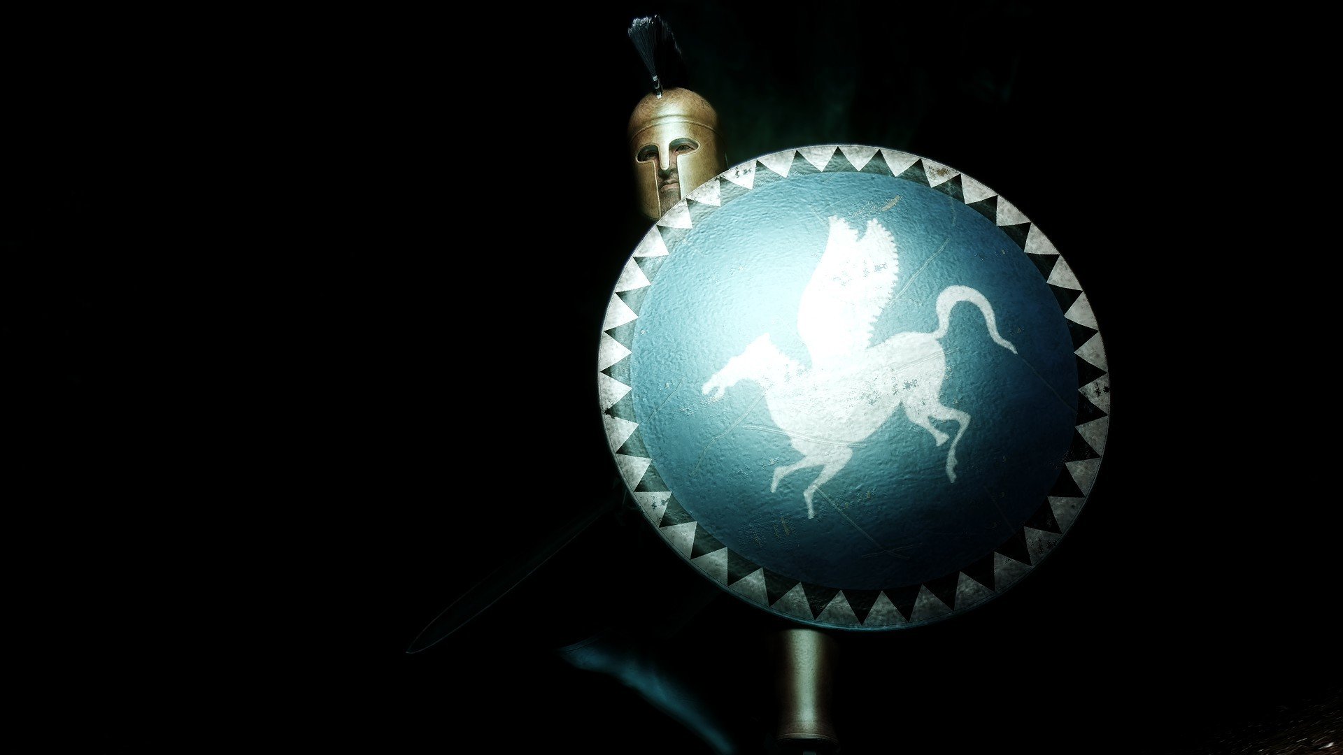 krieger rüstung helm schwert schild hintergrund