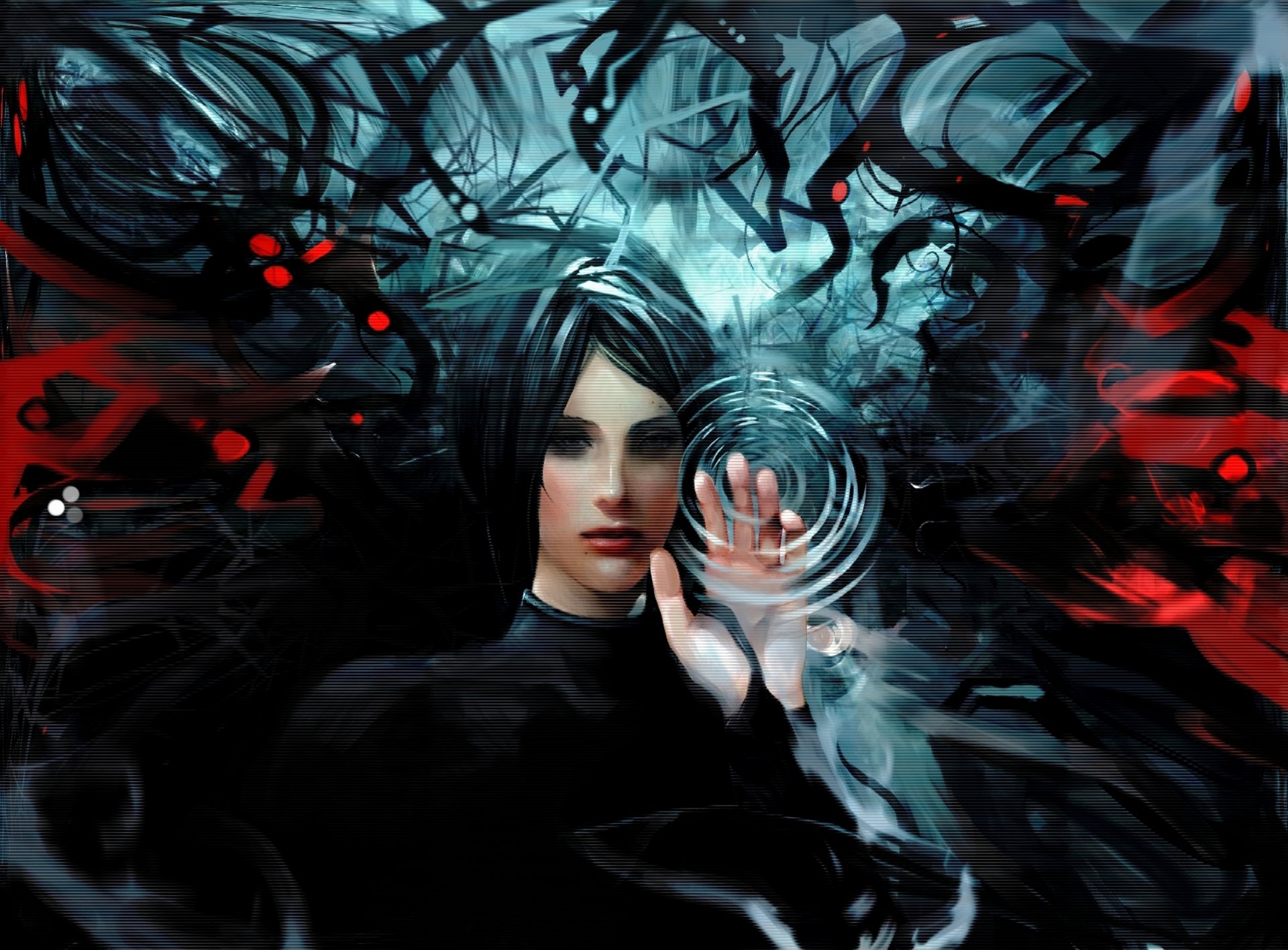 arte ragazza astrazione acqua cerchi