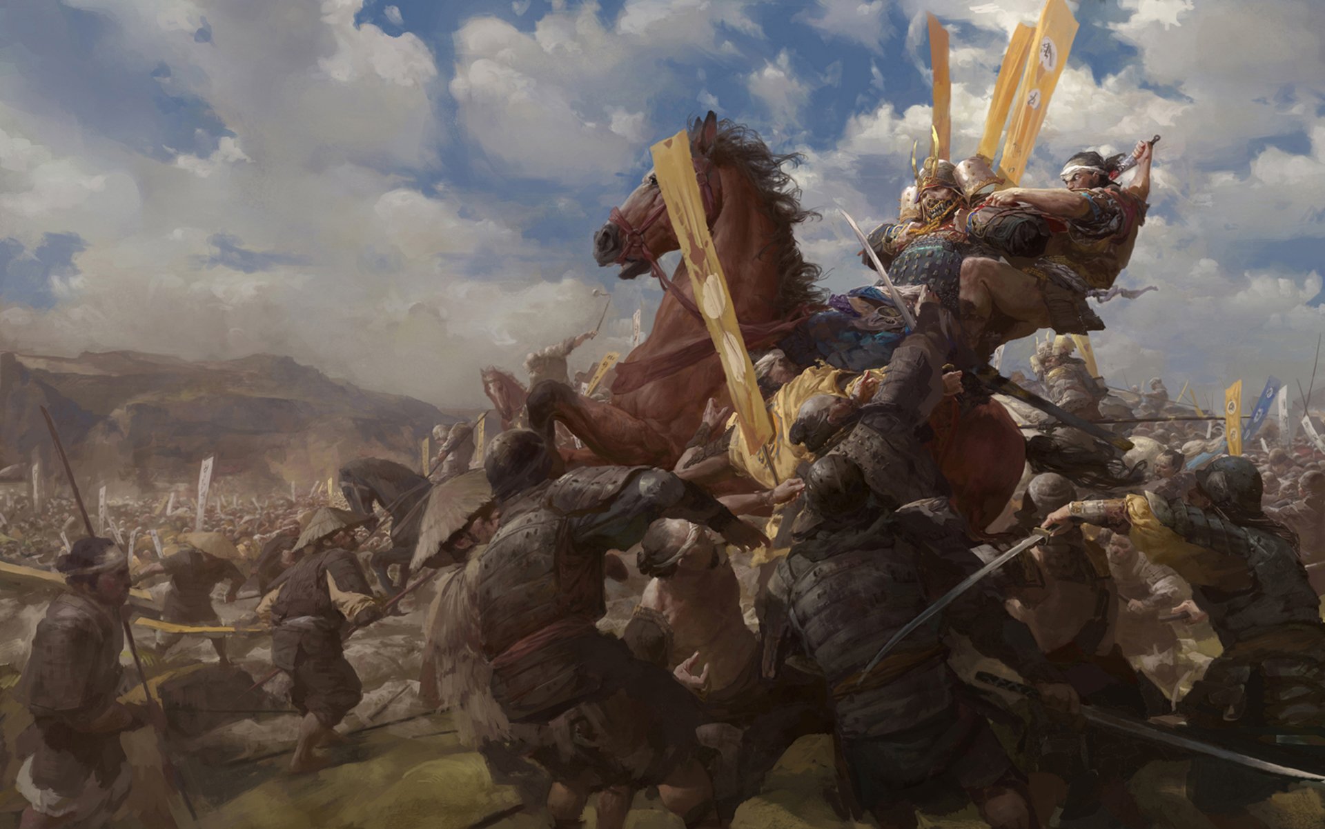 samurai batalla caballo muerte guerra ejército