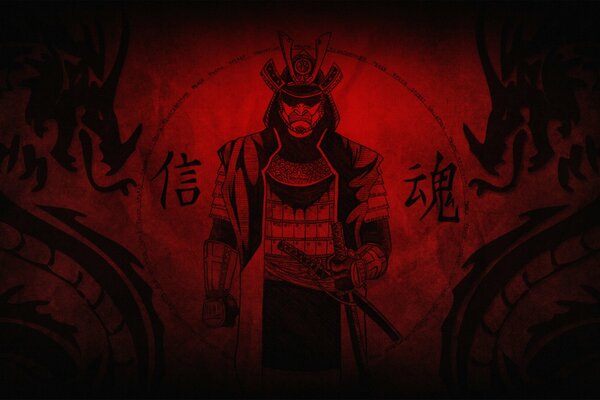 Der Modell-Samurai wird als lebendig dargestellt