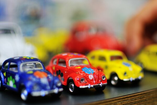 Collectible cars of different colors