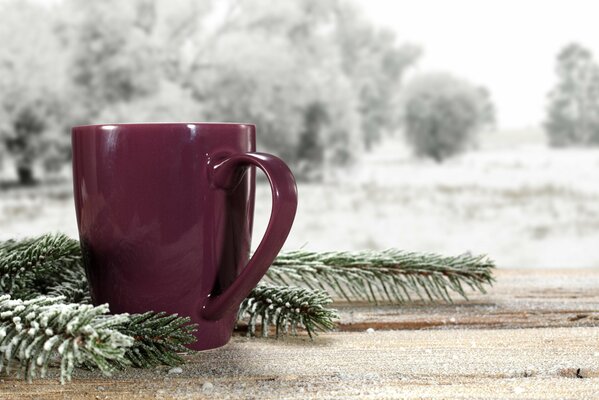 Tasse Kaffee auf Natur Hintergrund