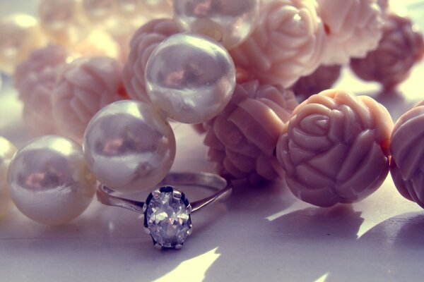 Diamond and Pearl Ring