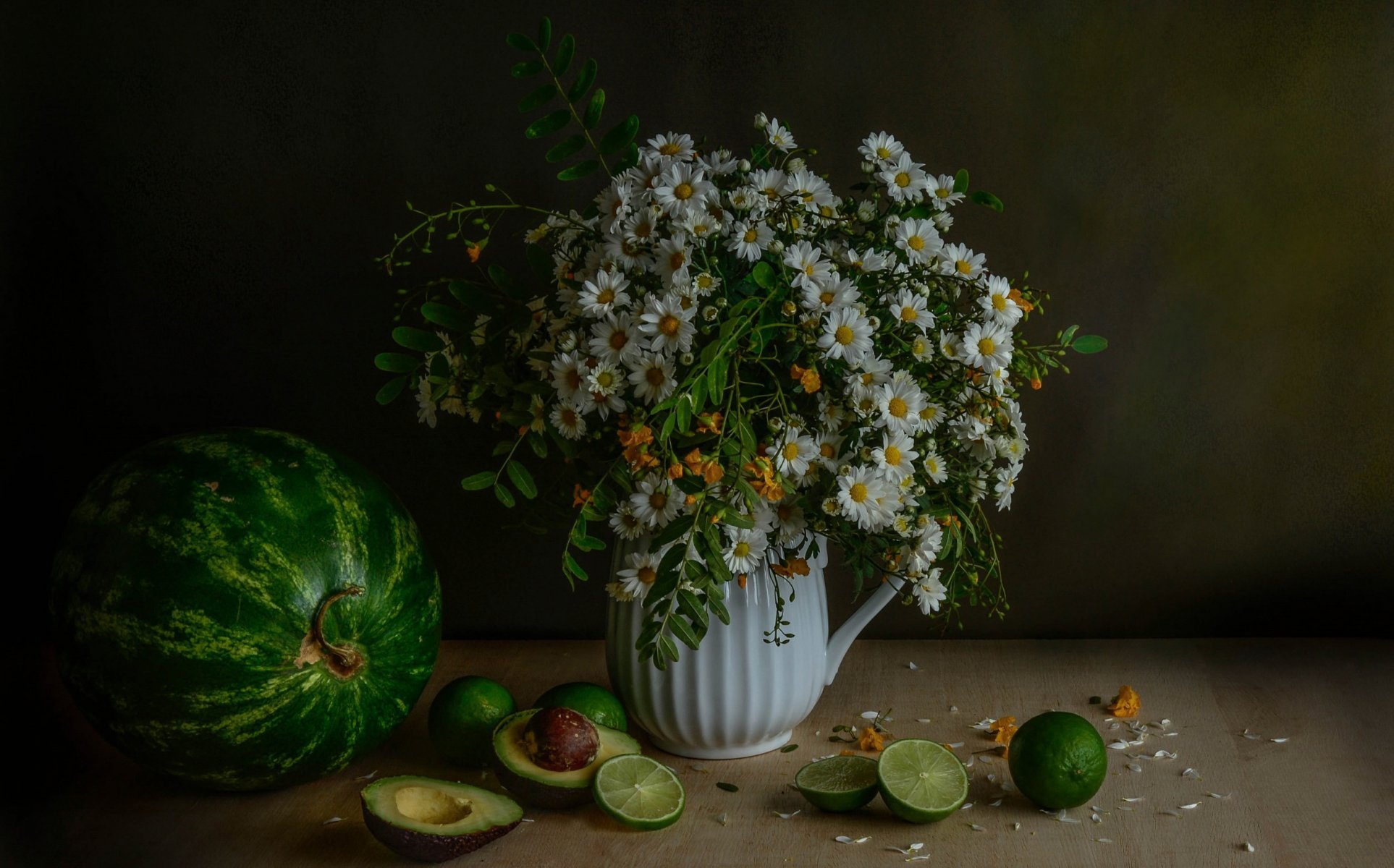 bouquet margherite anguria avocado lime