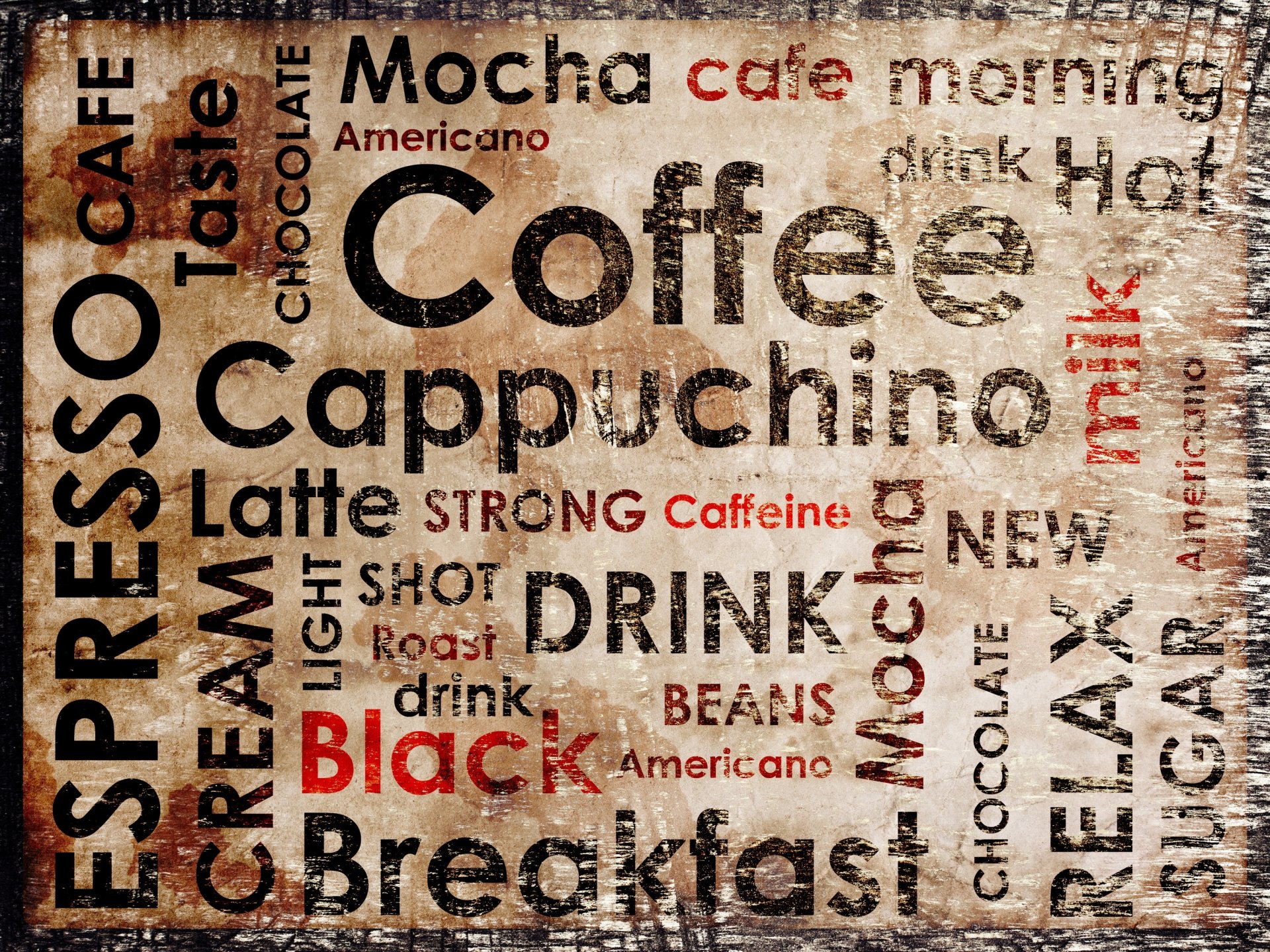 coffee americano espresso drink hot cappuchino latte inscription