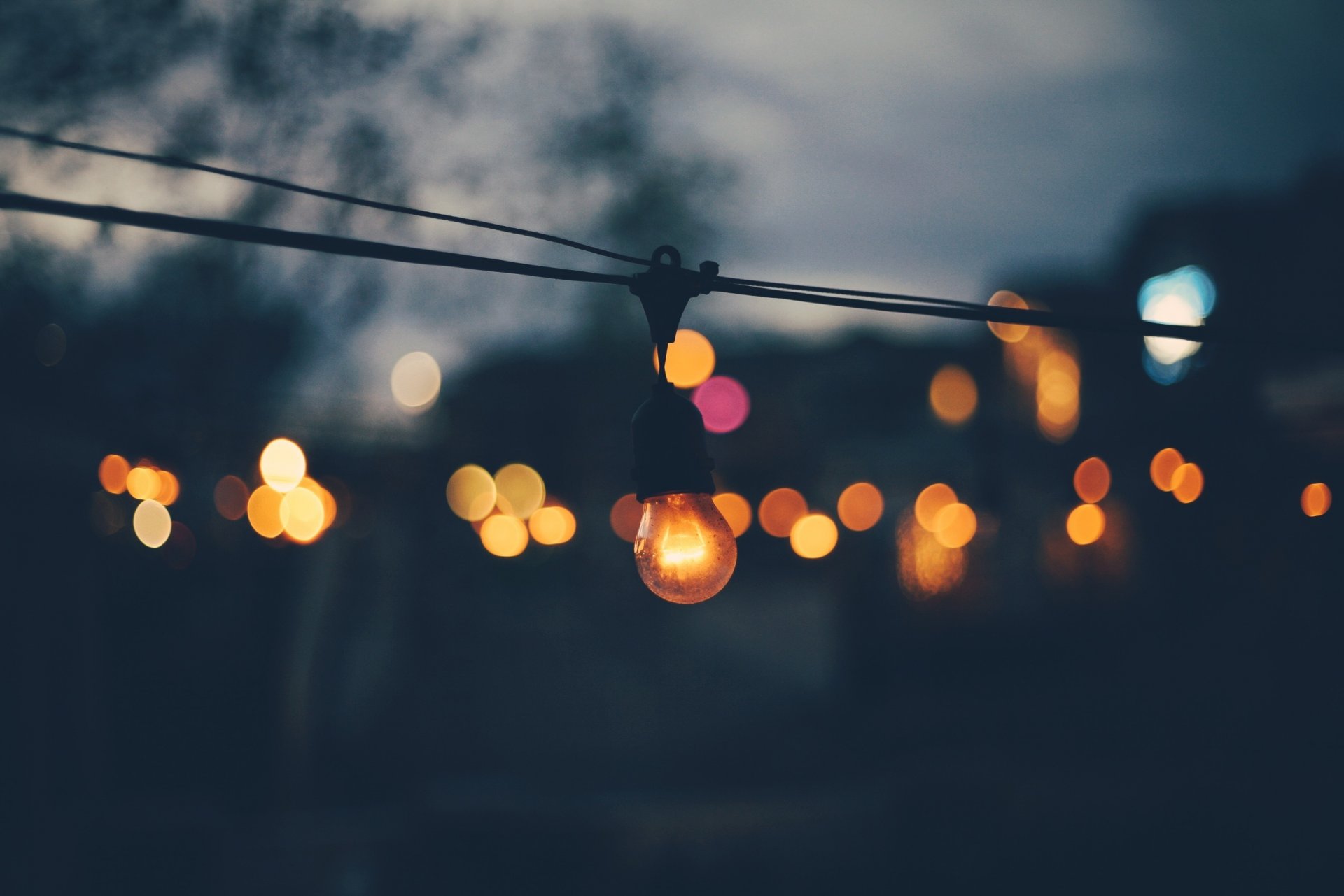 light bulb bokeh lights light evening