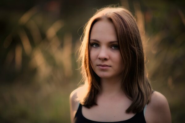 Teen girl with blurry background