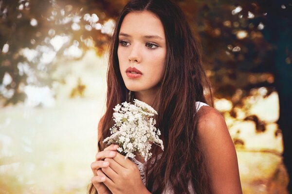 A young girl in the early morning