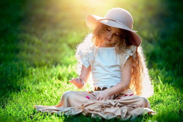 Baby enjoys the beauty of nature