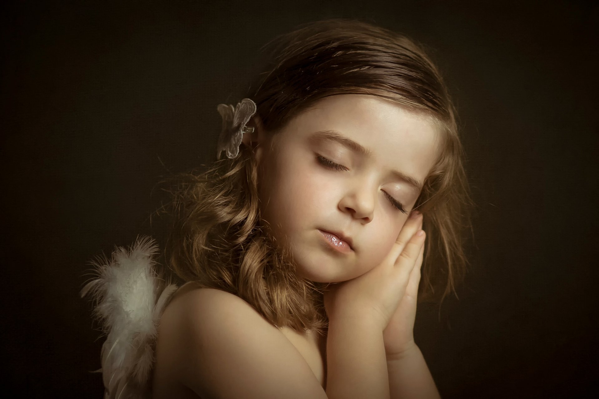 petits anges fille portrait sommeil