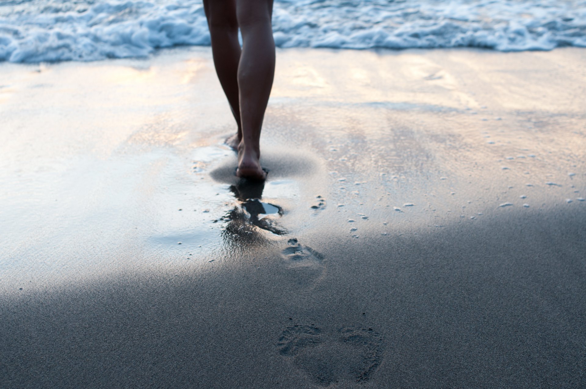 mer sable pieds