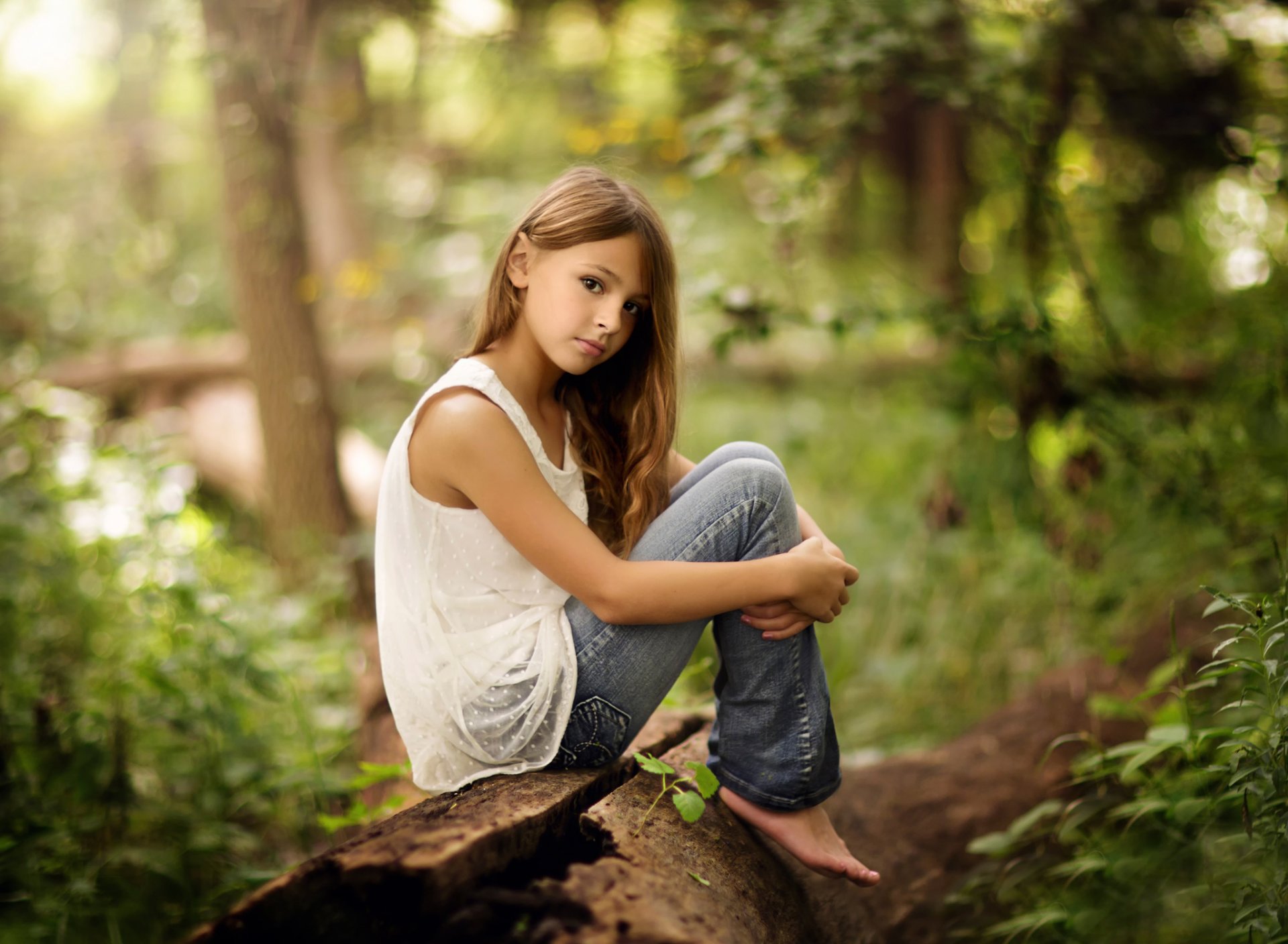 solo chica jeans naturaleza