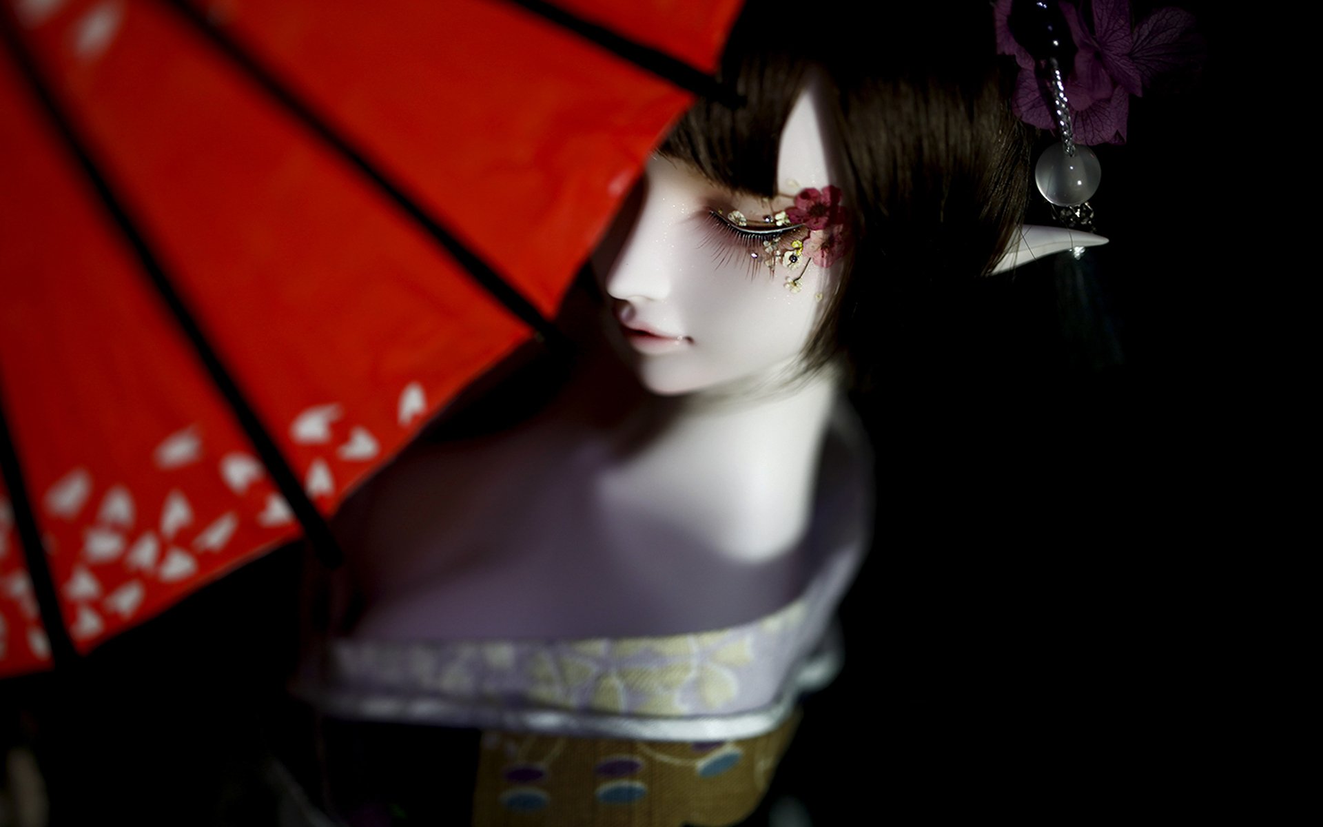 bjd puppe mädchen elf kimono regenschirm