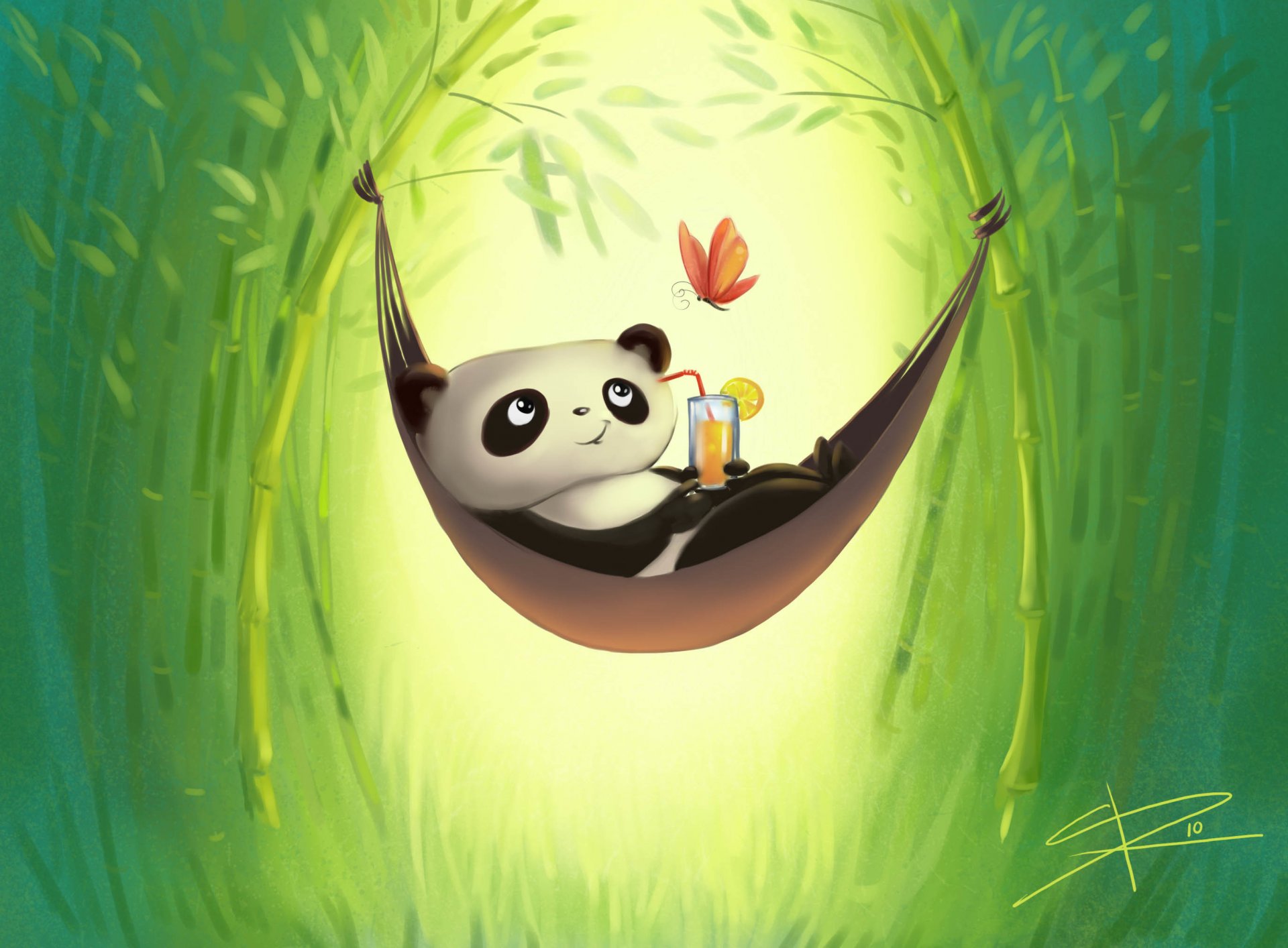 picture panda hammock sports bamboo drink butterfly