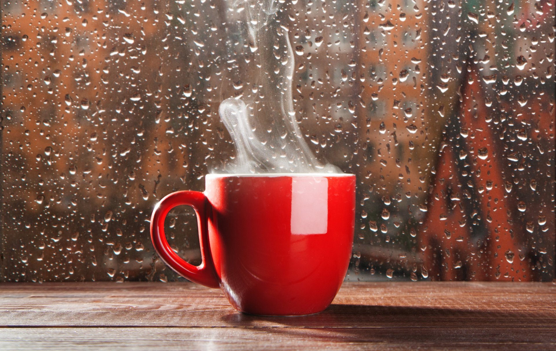 verre gouttes pluie tasse fumée