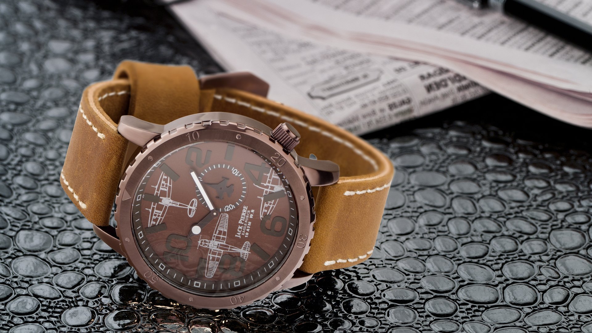 watch leather brown jack pierre