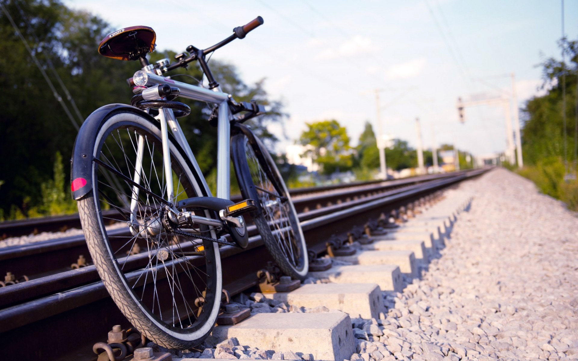 bike steel road rails sleepers the way