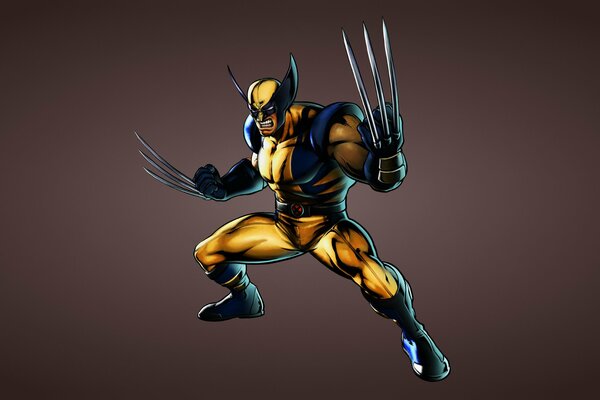 Yellow Wolverine comic on a darkish background from X-Men