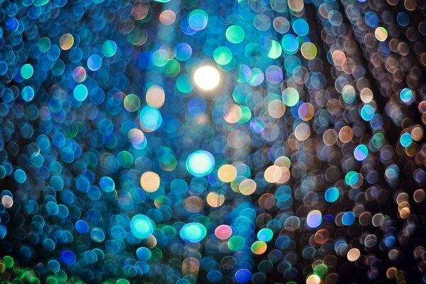 Beaucoup de reflets colorés dans la lumière