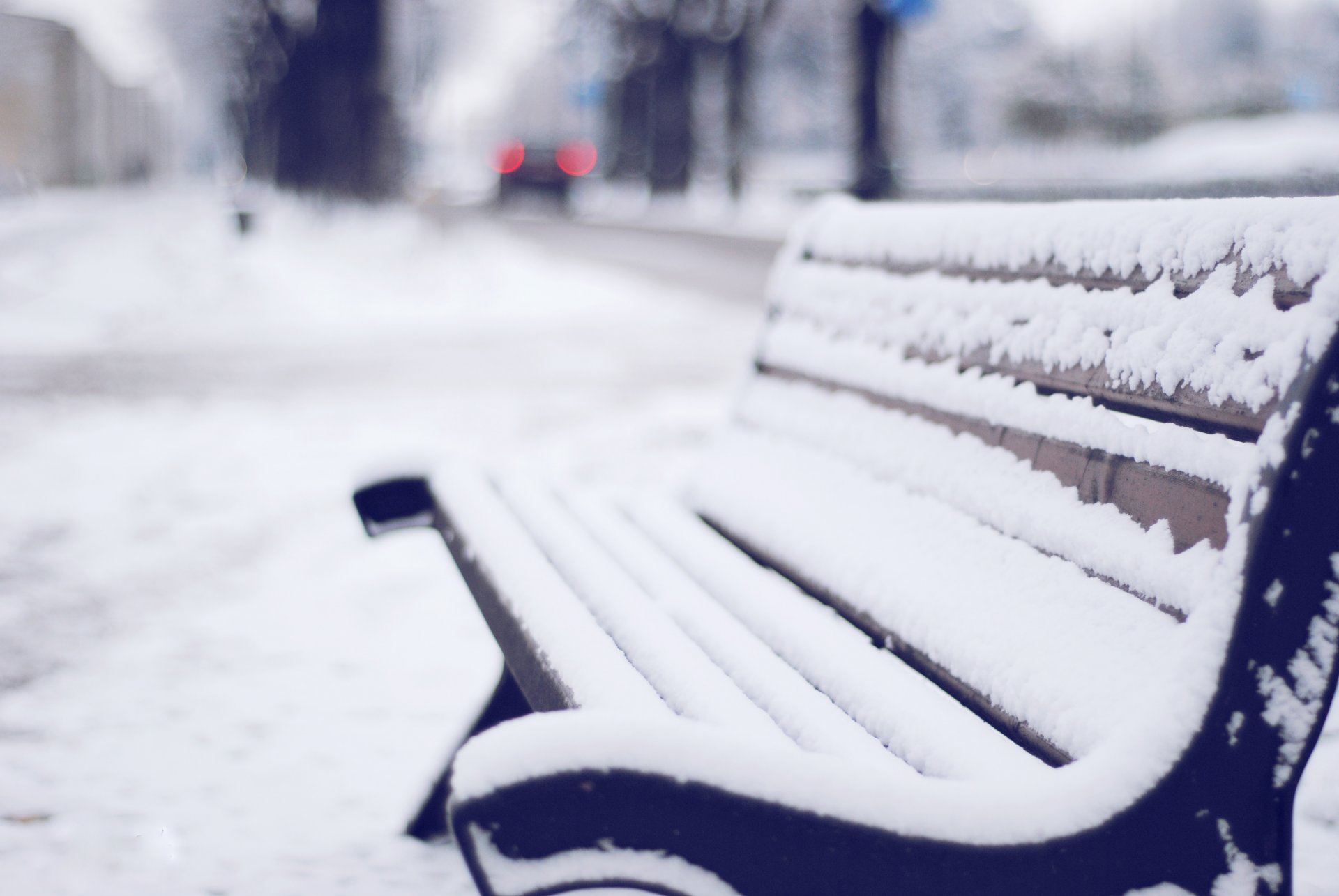 bank bank schnee winter straße