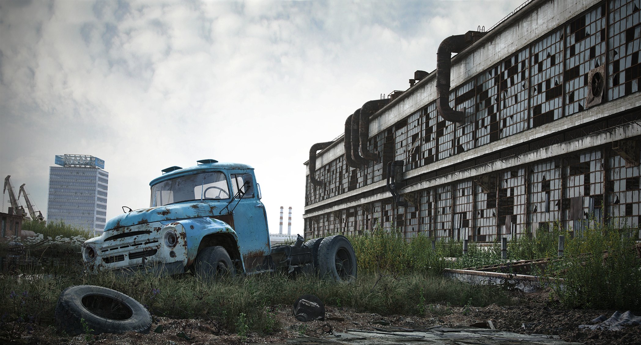 fábrica likhachev camión zil máquina edificio