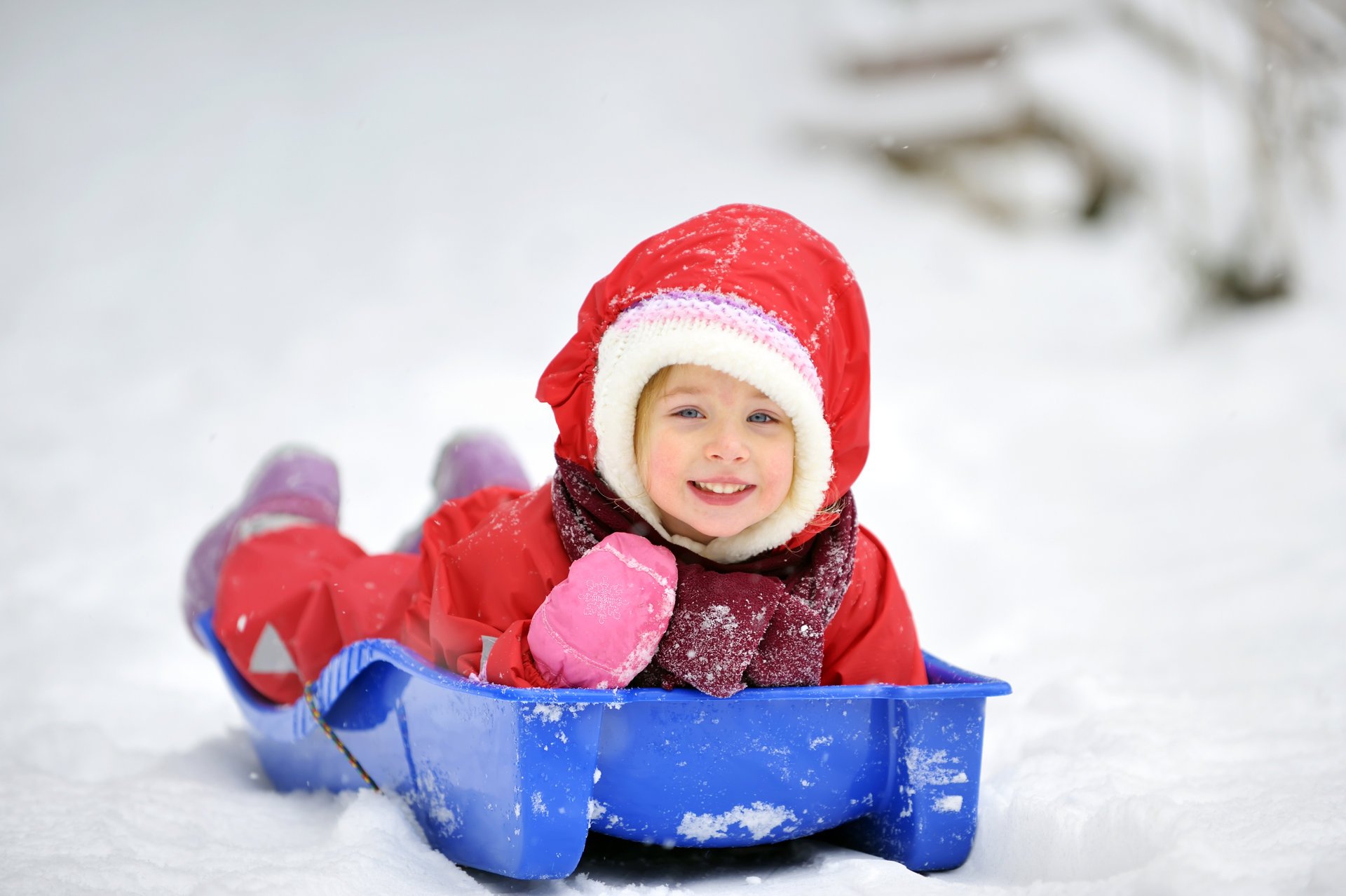 christmas new year girl winter happy sleigh baby winter happy kid