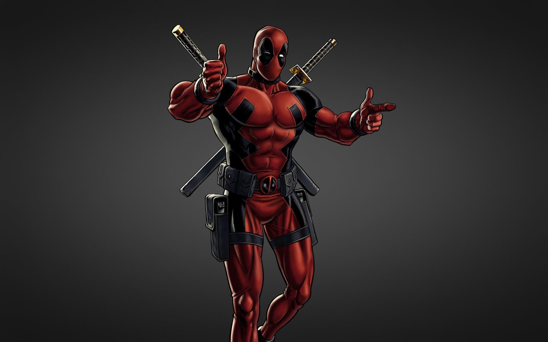 deadpool red sword comics black background