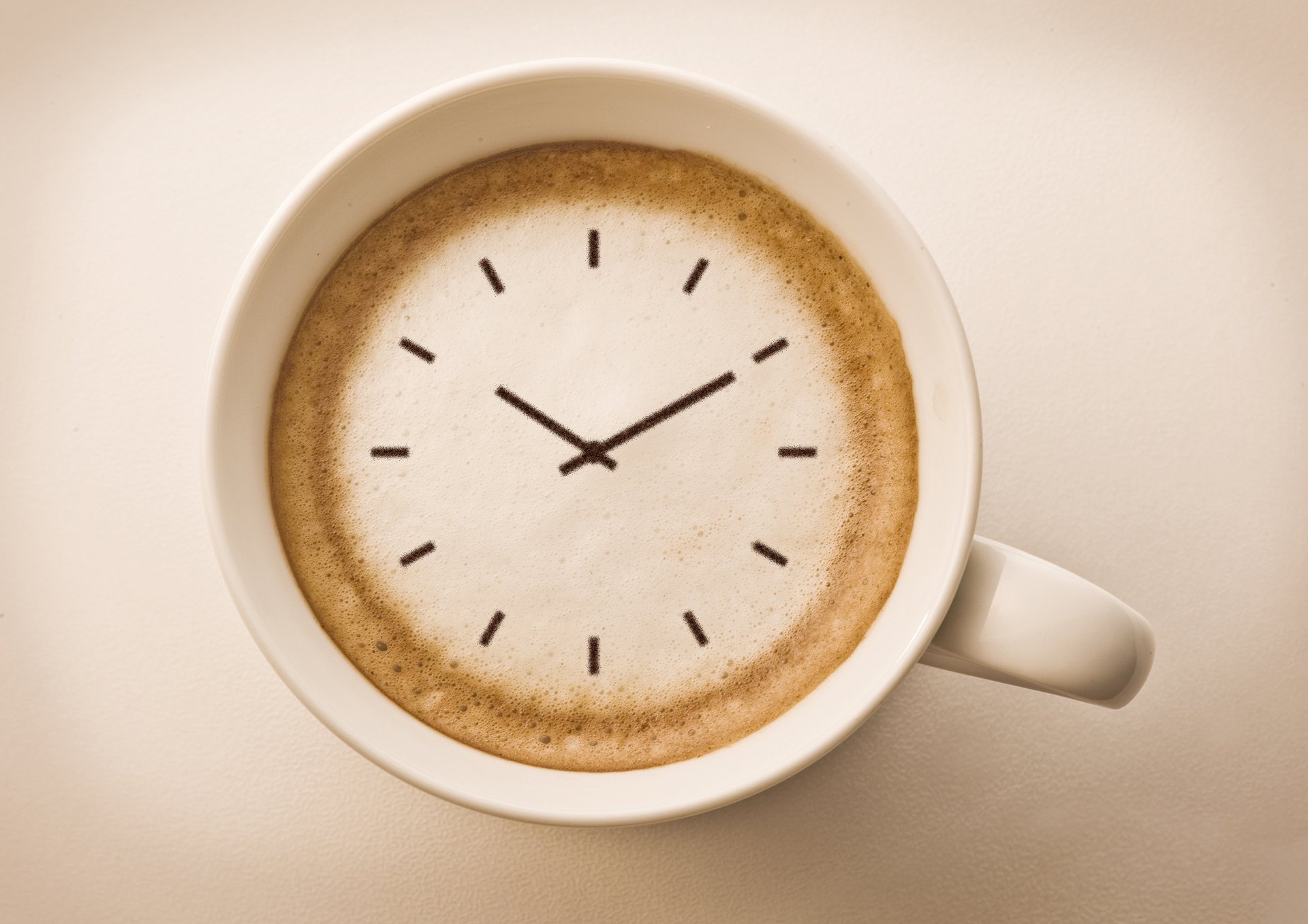 varie orologio caffè tazza cappuccino freccia quadrante creativo sfondo carta da parati widescreen schermo intero widescreen widescreen