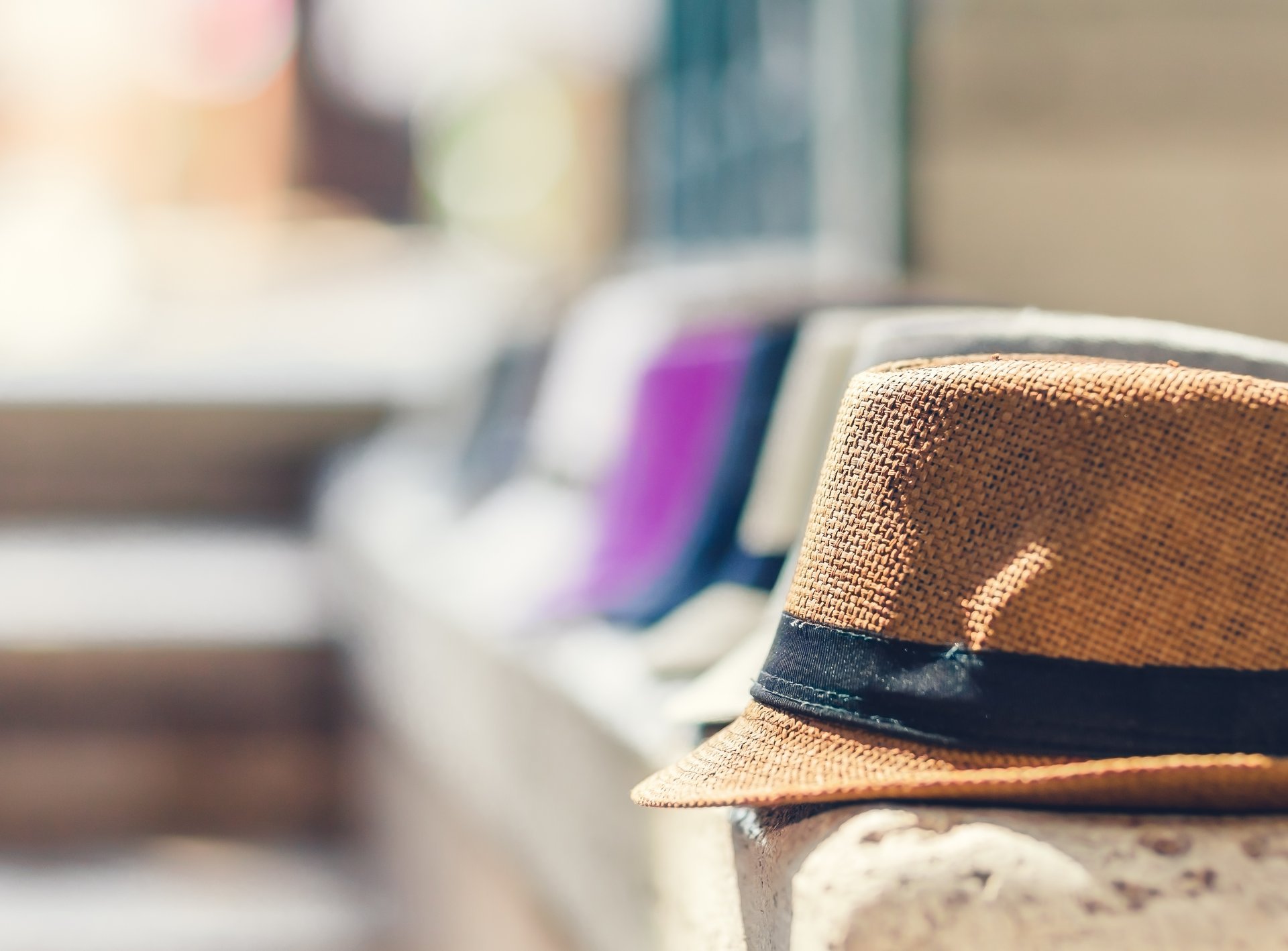 hats focus background blur