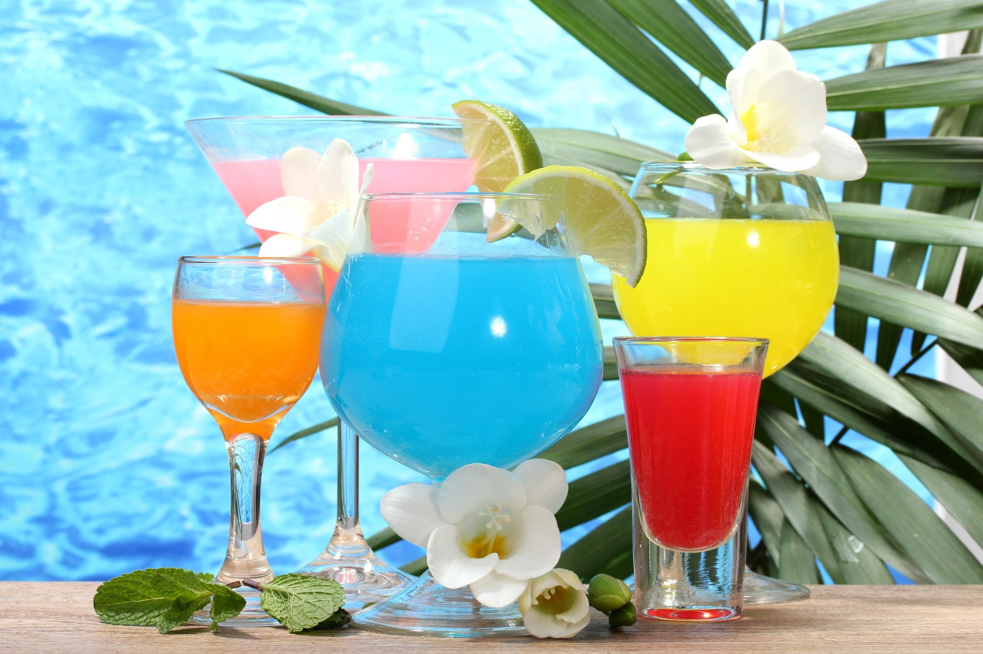 gläser glas cocktails getränke blumen limette