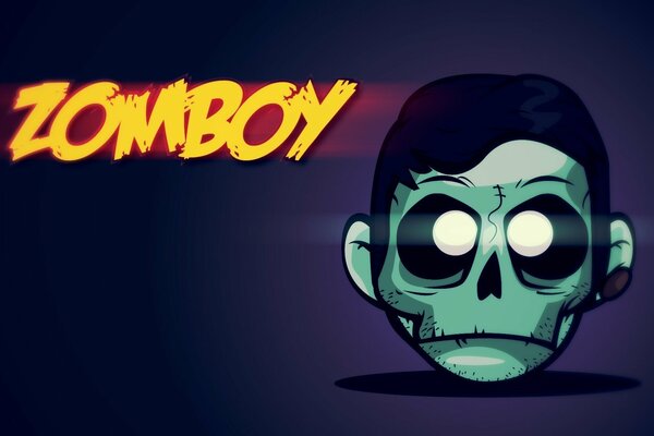 Cabeza de zombi y la inscripción zomboy 