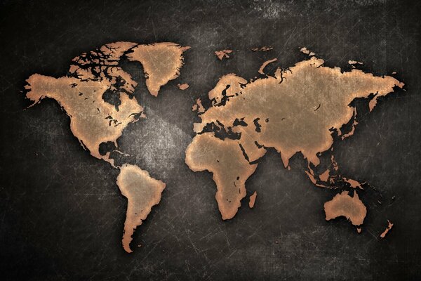 Carte du monde avec tous les continents