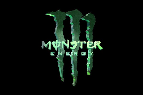 Green Monster Energy screensaver on a black background