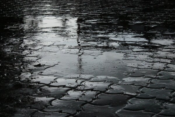 Piove in una strada buia