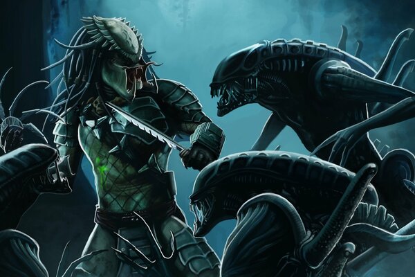 Depredador vs Alien. Batalla