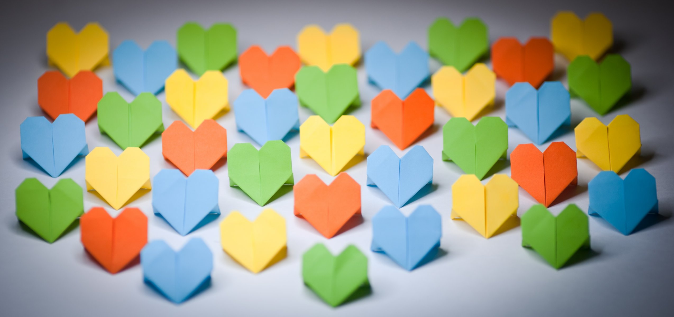 miscellaneous moods hearts paper origami color love background widescreen fullscreen wallpaper